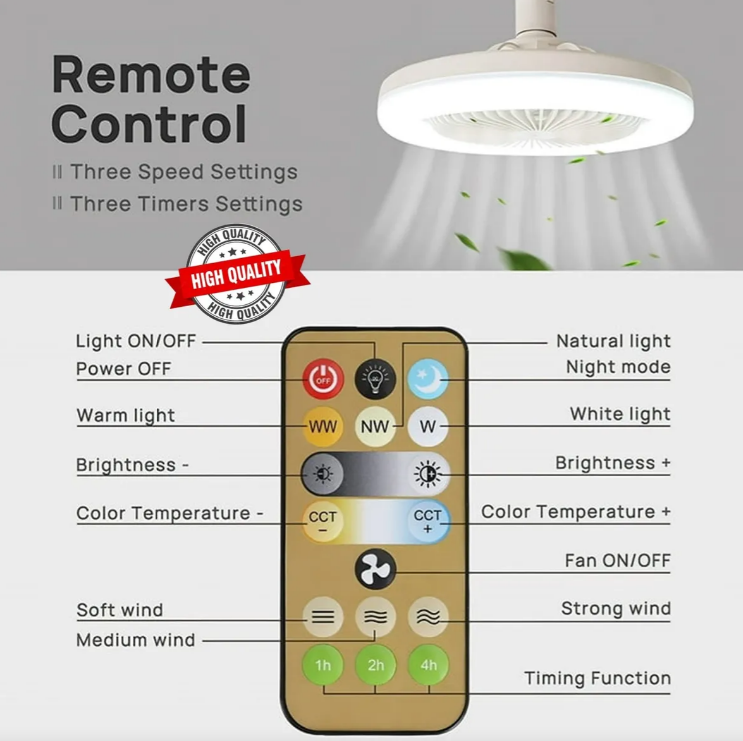 VENTILADOR DE TECHO LUZ LED - ÚLTIMAS UNIDADES